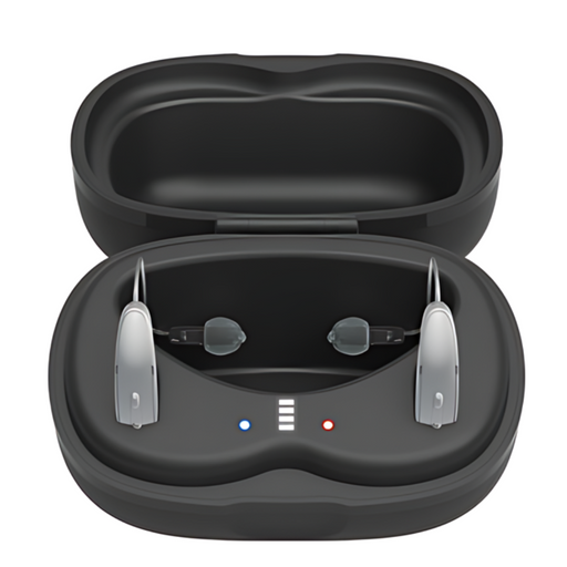 Starkey StarLink Premium Charger 2.0 (RIC RT) compatible with Starkey Genesis AI RIC RT hearing aids.