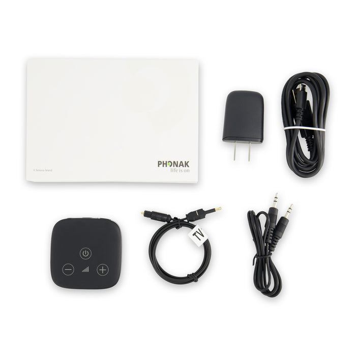 Phonak TV Connector for sale compatible with Phonak, Kirkland, Unitron and Audionova hearing aids.