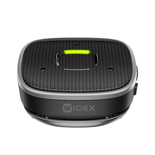 The Widex Sound Assist is a pocket-size multifunctional wireless microphone that boosts conversation in small groups or noisy environments. The Widex Sound Assist is compatible with wireless Widex Moment and Magnify hearing aids.