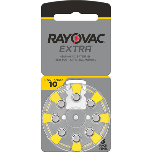 Rayovac Extra Advanced Size 10 Hearing Aid Batteries 8 Pack 2020 Packaging