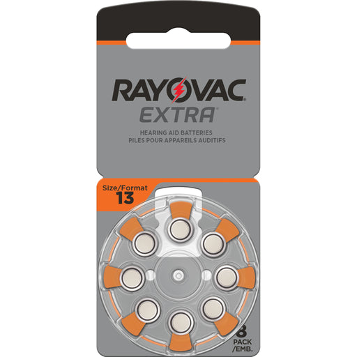 Rayovac Extra Advanced Size 13 Hearing Aid Batteries 8 Pack 2020 Packaging