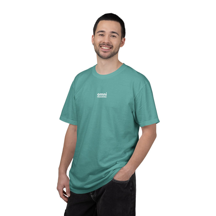 Omni Hearing Wellness Garment-Dyed Minimal Mens Logo T-Shirt