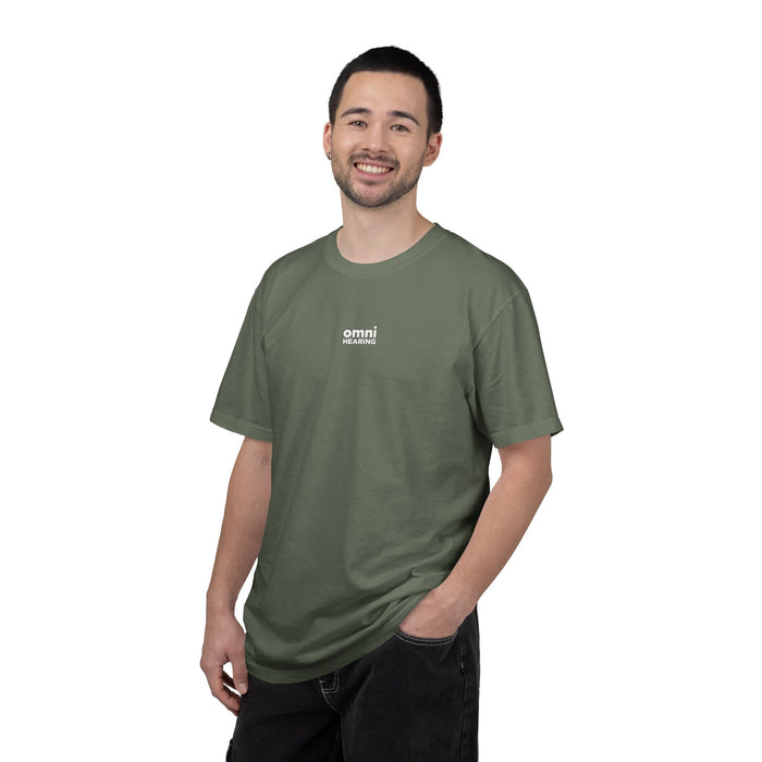 Omni Hearing Wellness Garment-Dyed Minimal Mens Logo T-Shirt