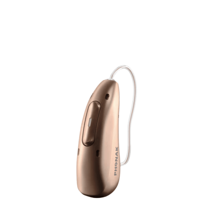Phonak Audeo Infinio Ultra Rechargeable Hearing Aid for superior speech in noise understanding and hearing from a distance, available for an in clinic demo in Ontario.