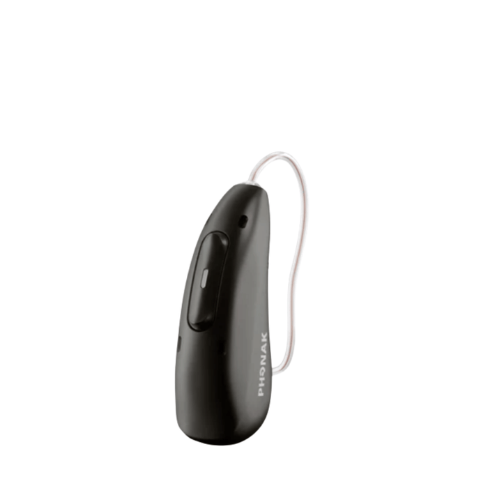 Phonak Audeo Infinio Ultra Rechargeable Hearing Aid for superior speech in noise understanding and hearing from a distance, available for an in clinic demo in Ontario.