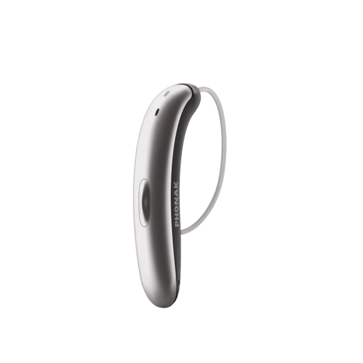 Phonak Slim Lumity hearing aid receiver-in-canal for better speech understanding in noise and more comfortable sleeker fit for those who use glasses, available for an in clinic demo in Ontario.