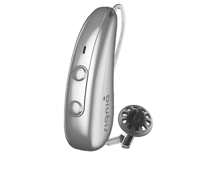 Signia Pure Charge and Go 7IX hearing aid for clear speech understanding, available for an in clinic demo in Ontario.