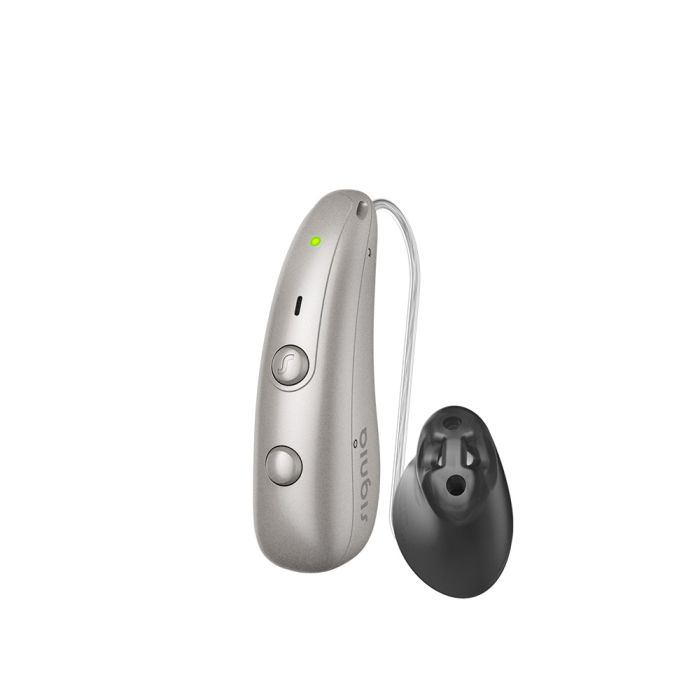 Signia Pure Charge and Go BCT 7IX hearing aid for superior speech in understanding, an easy-to-use, and discreet hearing solution, available for an in clinic demo in Ontario.