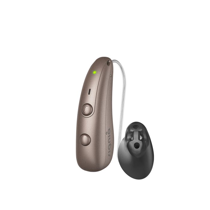 Signia Pure Charge and Go BCT 7IX hearing aid for superior speech in understanding, an easy-to-use, and discreet hearing solution, available for an in clinic demo in Ontario.