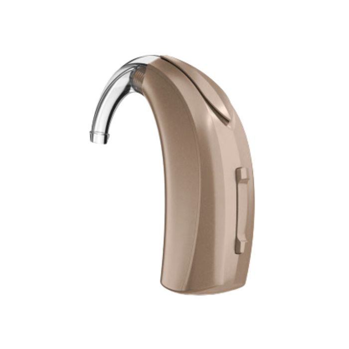 Starkey G Series AI 24 behind-the-ear battery operated power hearing aid for the clearest speech hearing, available for an in clinic demo in Ontario.