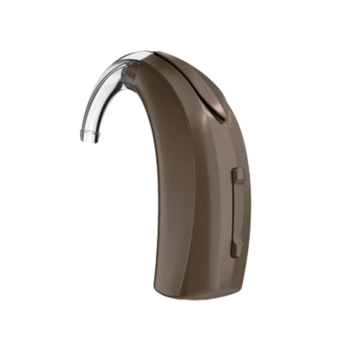 Starkey G Series AI 24 behind-the-ear battery operated ultra power hearing aid for the clearest speech hearing, available for an in clinic demo in Ontario.