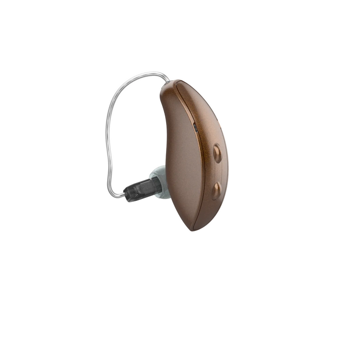 Starkey Genesis AI 24 receiver-in-canal rechargeable hearing aid for crystal clear speech hearing, available for an in clinic demo in Ontario.