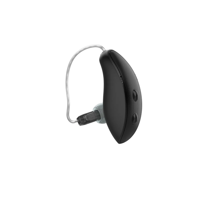 Starkey Genesis AI 24 receiver-in-canal rechargeable hearing aid for crystal clear speech hearing, available for an in clinic demo in Ontario.