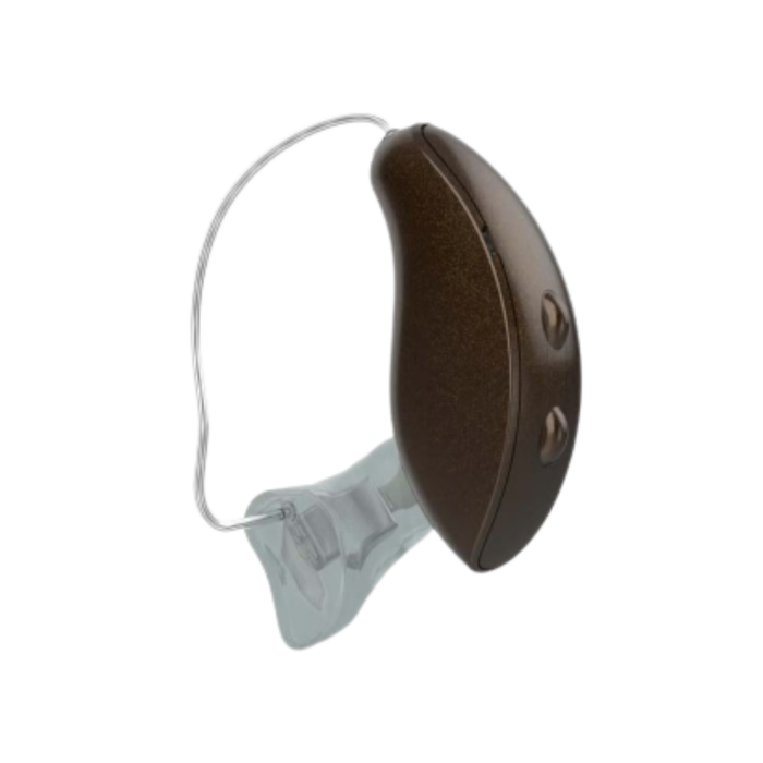 Starkey Omega AI 24 receiver-in-canal rechargeable with telecoil hearing aid for the clearest speech hearing, available for an in clinic demo in Ontario.
