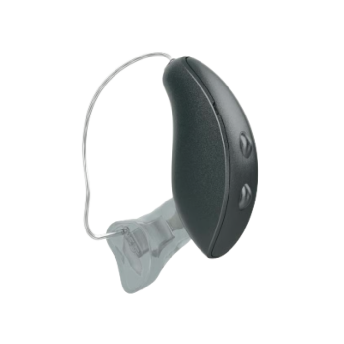 Starkey Omega AI 24 receiver-in-canal rechargeable with telecoil hearing aid for the clearest speech hearing, available for an in clinic demo in Ontario.