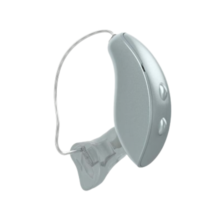 Starkey Omega AI 24 receiver-in-canal rechargeable with telecoil hearing aid for the clearest speech hearing, available for an in clinic demo in Ontario.