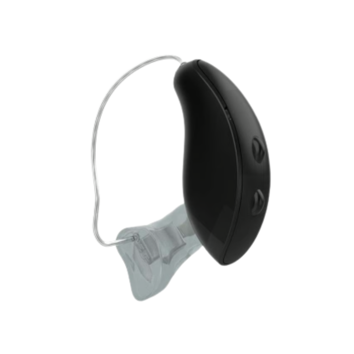 Starkey Omega AI 24 receiver-in-canal rechargeable with telecoil hearing aid for the clearest speech hearing, available for an in clinic demo in Ontario.
