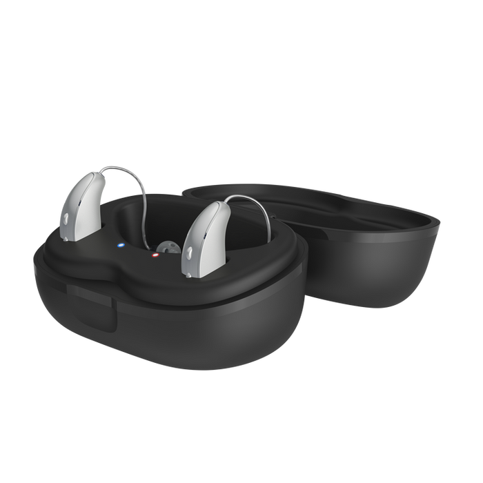 Starkey StarLink Chargers for Genesis AI mRIC R hearing aids.