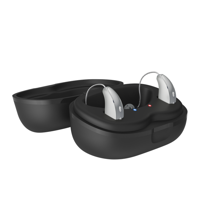 Starkey StarLink Premium Charger 2.0 (RIC RT) compatible with Starkey Genesis AI RIC RT hearing aids.