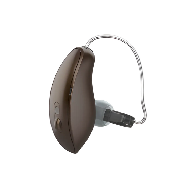 Starkey Omega AI 24 receiver-in-canal rechargeable hearing aid for the clearest speech hearing, available for an in clinic demo in Ontario.