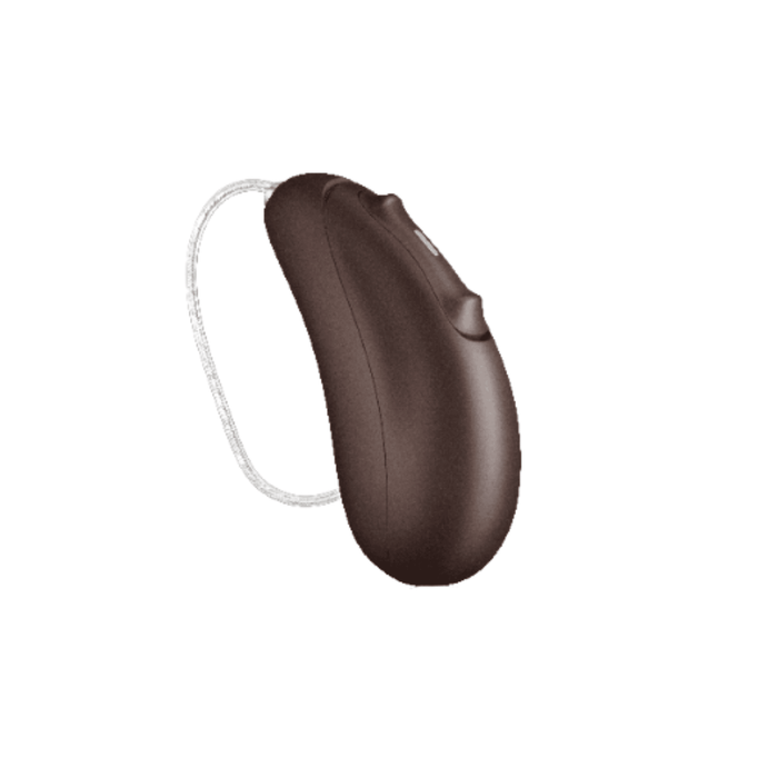 Unitron Blu Moxi rechargeable hearing aid for speech clarity and balanced hearing, available for an in clinic demo in Ontario.