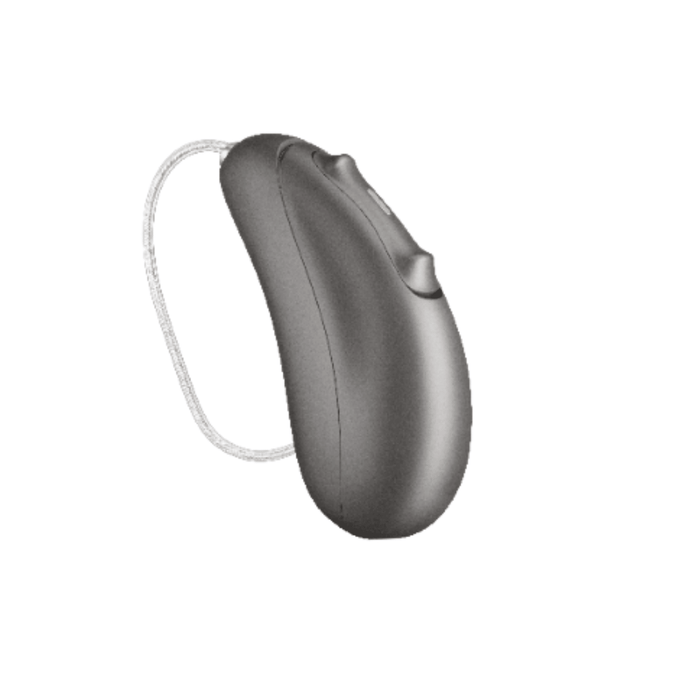 Unitron Blu Moxi rechargeable hearing aid for speech clarity and balanced hearing, available for an in clinic demo in Ontario.