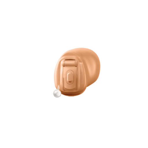 Unitron Insera Smile Invisible-In-Canal (IIC) hearing aid for the most discreet, clearest speech, and balanced hearing, available for an in clinic demo in Ontario.