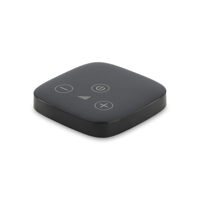 The Unitron TV Connector wirelessly connects your Move, Jump, Fit or Stride wireless hearing devices.