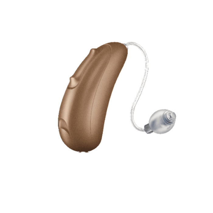 Unitron Vivante Moxi battery operated hearing aid for clear speech and balanced hearing, available for an in clinic demo in Ontario.