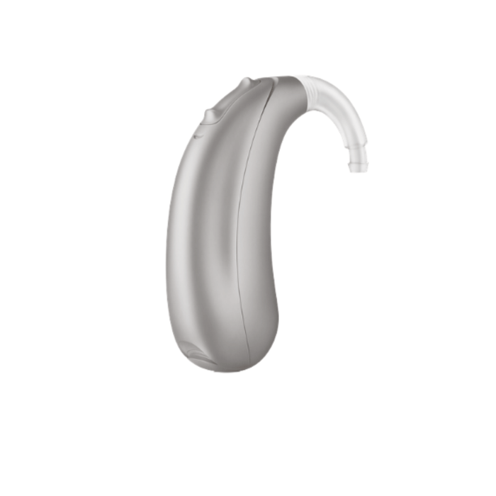 Unitron Vivante Stride battery operated ultra power hearing aid with telecoil for the most powerful, clear speech, and balanced hearing, available for an in clinic demo in Ontario.