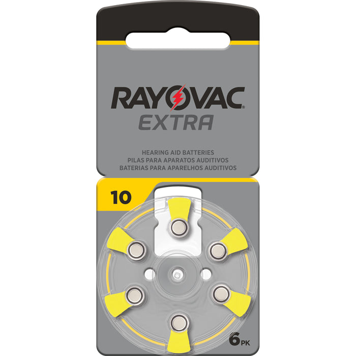 Rayovac Extra Advanced Size 10 Hearing Aid Batteries 6 Pack 2020 Packaging 