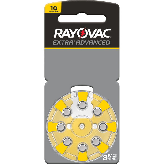 Rayovac Extra Advanced Size 10 Hearing Aid Batteries 8 Pack 2018 Packaging