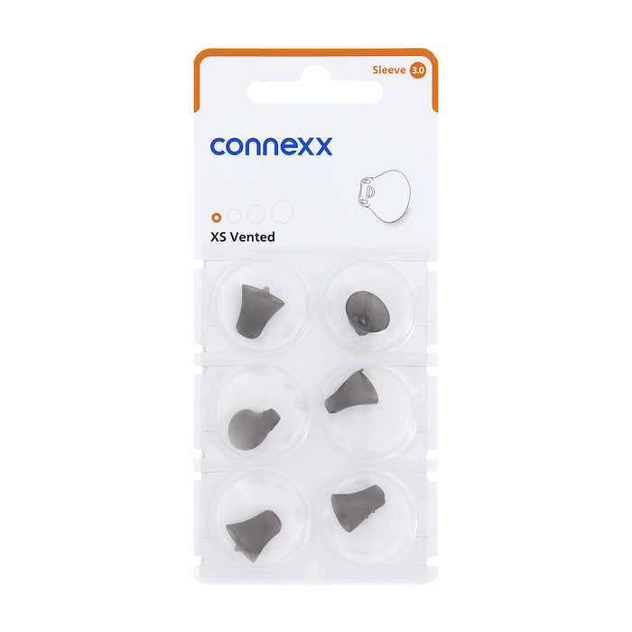 thumbnail image 2 of 2 Pack Medium Vented Connexx Sleeve 3.0 For Signia Rexton Widex Miracle-Ear Hearing Aids - Black Silicone 2 of 3