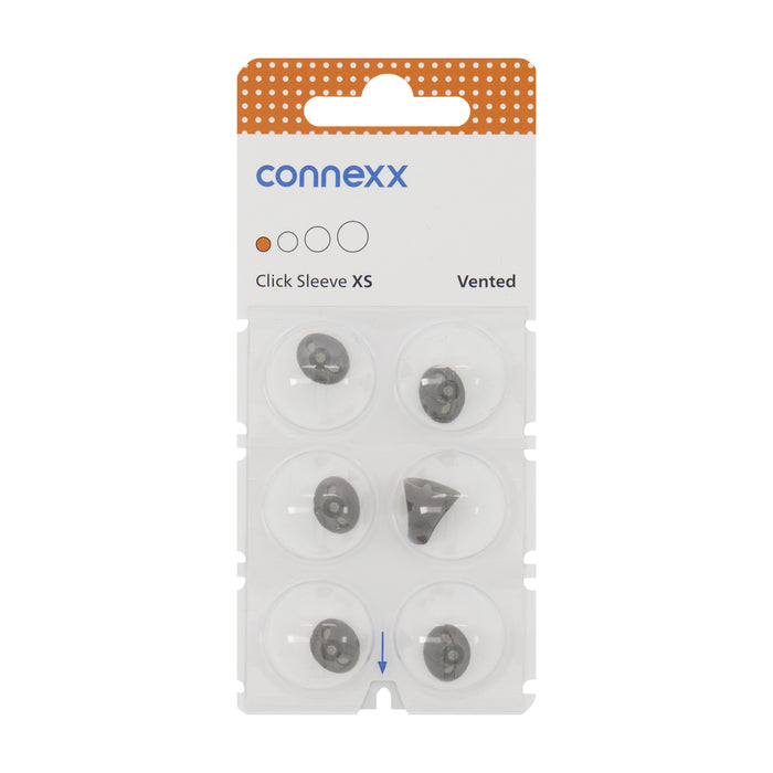 Connexx Click Sleeve XS Vented for Siemens, Signia or Rexton RIC Hearing Aids